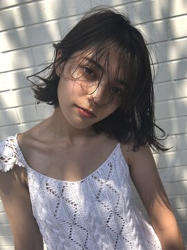 アスター(astar) 【Astar】シースルーバング  暗髪ボブ