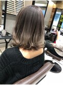 バレイヤージュホワイトチョコレートベージュ