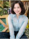黒髪ダークアッシュ前下がりワンレンボブディc4大宮20代30代40代