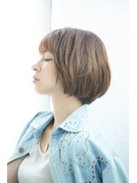 ミエル ヘア 新宿(miel hair)&nbsp;〈mielhair新宿〉艶カラー　丸みショートボブ