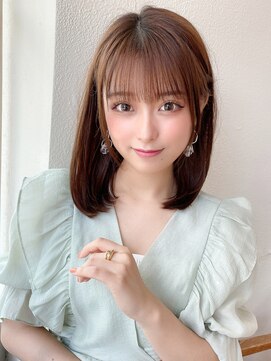 アフロート ディル(AFLOAT D'L) 20代30代40代小顔ワンカール シースルーバング ベージュカラー