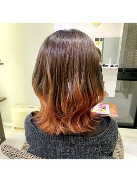 ヘアメイク マルナ 本店(HAIR MAKE MALUNA) 【MALUNA ペコ】上品オレンジグラデーションカラー