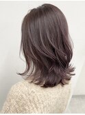 大人バレイヤージュ　スモークピンクパープル