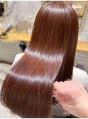 ココアブラウン×艶さらストレート