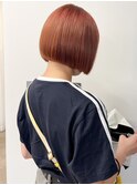 暖色カラー×ミニボブ＊夏のトレンド大人かわいいぷつっとボブ