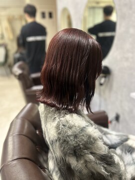 グラッジ 池袋(GLADGE) ブリーチ無し ダブルカラー ボルドー ダークレッド