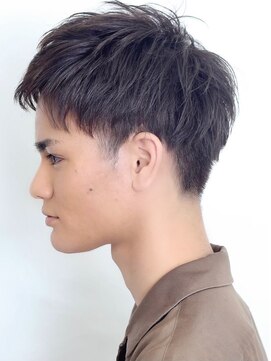 ソト 銀座(soto.) ブルーブラック/フェザーパーマ/刈り上げセンターパート［銀座］