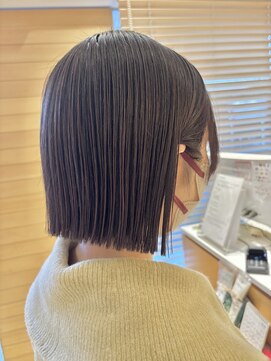 オーガニックエコ 川越(organic+eco) 20代30代ワンレン切りっぱなしボブマロンブラウン秋ヘア