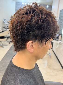 ガーデン 西川田店(garden) 西川田波巻きスパイラルパーマ波巻きパーマセンターパートメンズ