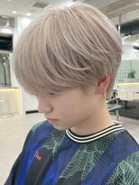 サンクマーケット 渋谷(cinq MARKET) 渋谷メンズブリーチカラーホワイトブロンドラウンドマッシュ韓国