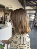 リドル ヘアー 駒生店(Riddle HAIR)&nbsp;やわらか外ハネミディ×ベージュハイライト
