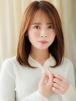 カバーヘア ブリス 川口(COVER HAIR bliss)&nbsp;ツーウェイバングブリーチなし前下がり艶感ストレート20代30代X
