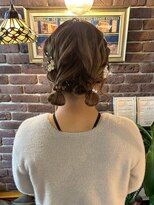 アズグロウヘアー(AS GROW HAIR) 夏のヘアアレンジ和モダンツインボンボン