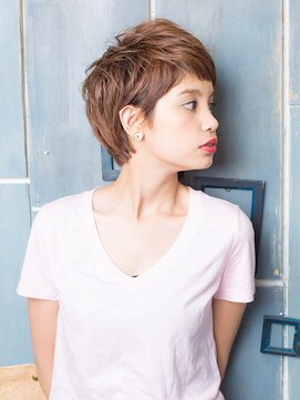 エスヘアー 名古屋 金山(es hair) 20代30代40代/大人美人/小顔ショート/エアリー丸み/ブリーチなし