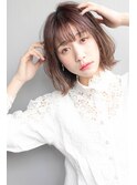 ネオウルフ＃ココアブラウン大人かわいいフリンジウェーブ
