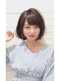 大人かわいい小顔丸みのあるショートボブ 20代30代40代
