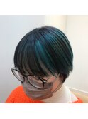 【コンパクトショート●ミルフィーユカラーターコイズ】