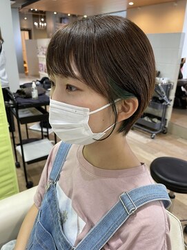 アプシー 南が丘本店(apsee) イヤリングカラー×ショートボブ