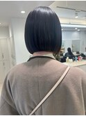 アッシュブラック　ボブ　似合わせカット
