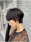 大人ガーリー チョコレート プリカール 小顔 丸みショートボブ