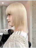 ホワイトベージュカラーインナーカラーグレージュカラーブリーチ