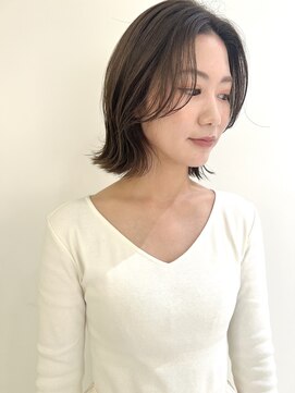 マイル 渋谷(mile) 【SATSUKI】顔まわりレイヤーボブ × ナチュラルブラウン