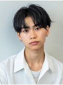 MEN’S HAIR/ブルーブラック/フェザーパーマ/名駅50
