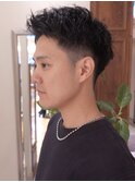 テーパーフェード フェザーパーマ スパイキーショート 無造作