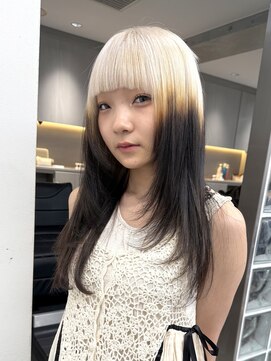 サンクプロジェクト(cinq PROJECT) 明るめホワイトミルクティーベージュ韓国ミディアムレイヤー原宿