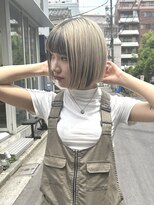 ヴェイン 渋谷(vain)&nbsp;デザインボブアンブレラボブ抜きっぱなしブロンド