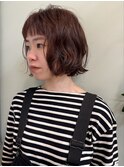 ミルクティーブロンド/ダークブルー/デジタルパーマ/刈谷/安城