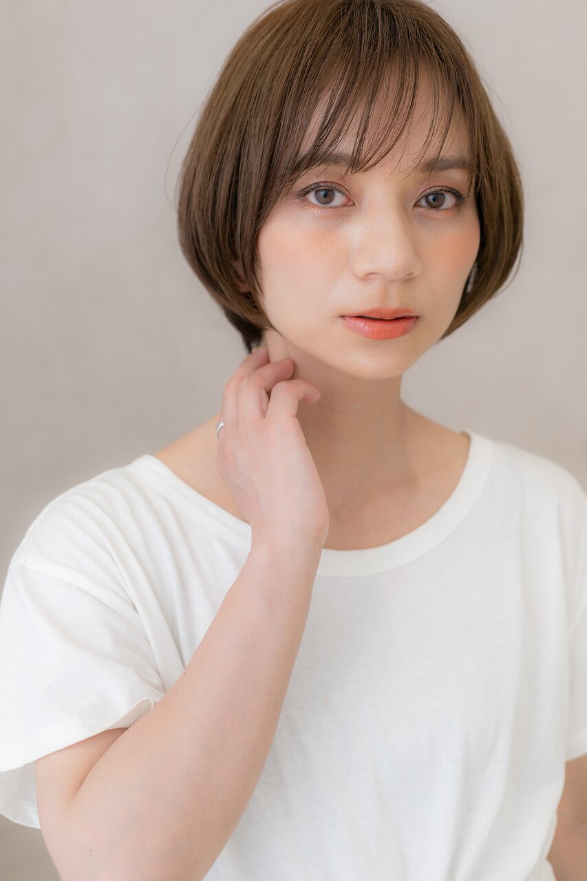 暖色系カラーひし形マッシュショートグラボブZ上尾20代30代40代