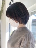 白髪も楽しむケアカラーでボブショート【塚口/武庫之荘/伊丹】