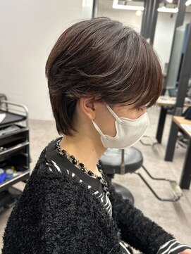 エルマーク 梅田(L-MARK) マッシュウルフメンズカットスパイラルパーマツイスパ波巻き