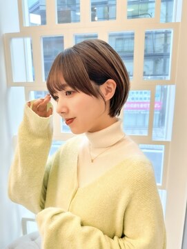 ハルキミナト ジャパン ヨコハマ(HARUKI MINATO japan YOKOHAMA) 丸みが可愛いマッシュショート20代30代40代50代グレージュ