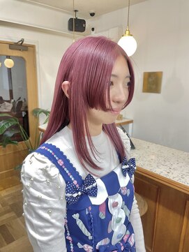 シエン 恵比寿(CIEN) イメチェン似合わせカットレッドブラウンピンクカラーフルバング