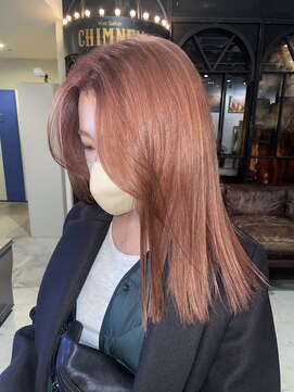 ノラ ヘアーサロン(NORA HAIR SALON) 【akane】ケアブリーチピンクベージュピーチベージュ