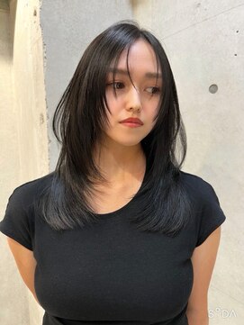 サイン 表参道(SIGN) 韓国ヘアーハッシュカットレイヤーカットグレージュブリーチ無し