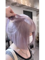 ペレ 渋谷(PELE)&nbsp;イメチェン/ホワイトブロンド/外ハネボブ/ワイドバング/渋谷