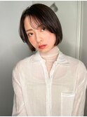 イヤリングカラー黒髪小顔切りっぱなしボブp1川口20代30代40代
