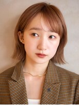 ガーデンヨコハマ(GARDEN YOKOHAMA) コーラルオレンジ シースルーバング ボブ くびれヘア