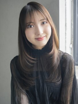 アイティーバイアルバム 八王子店(IT by ALBUM) 暗めカラー顔周りレイヤー韓国ヘアグレージュ_F50213