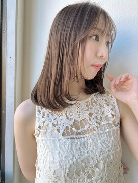 モッズヘア 越谷(mod's hair) ミディアムレイヤーカット/ココアベージュ/大人ガーリーp越谷