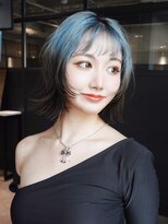 アルバム 池袋(ALBUM)&nbsp;ショートくびれミディボブデザインカラーブリーチ_F21040