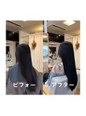 #暗髪 #ノーブロー #艶髪