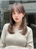 結べるレイヤーカットミディアムヘア顔まわりレイヤー髪質改善