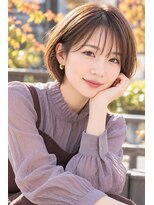 ランソ 新宿(RUNSO)&nbsp;大人可愛い小顔ショートボブ×シースルーバング