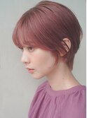ピンク 大人かわいい フェザーバング マッシュショート