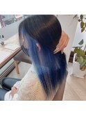 「インナーカラー」 ブルーブラック×ブルー