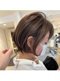 春夏のデザイン白髪ぼかしハイライト